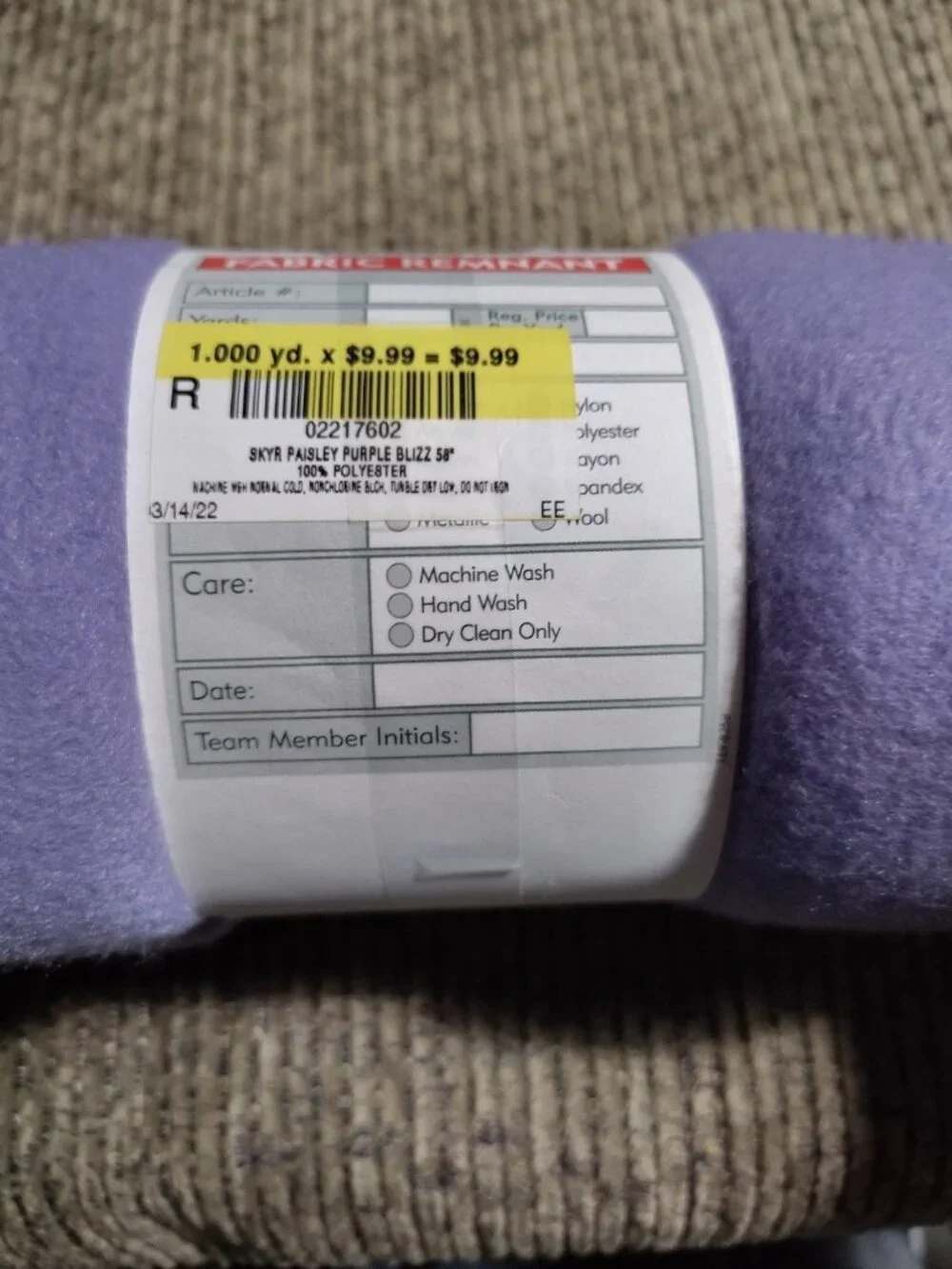 Fabric Remnant Type, Size, Color, Material And Manufacturer Varies See Pictures